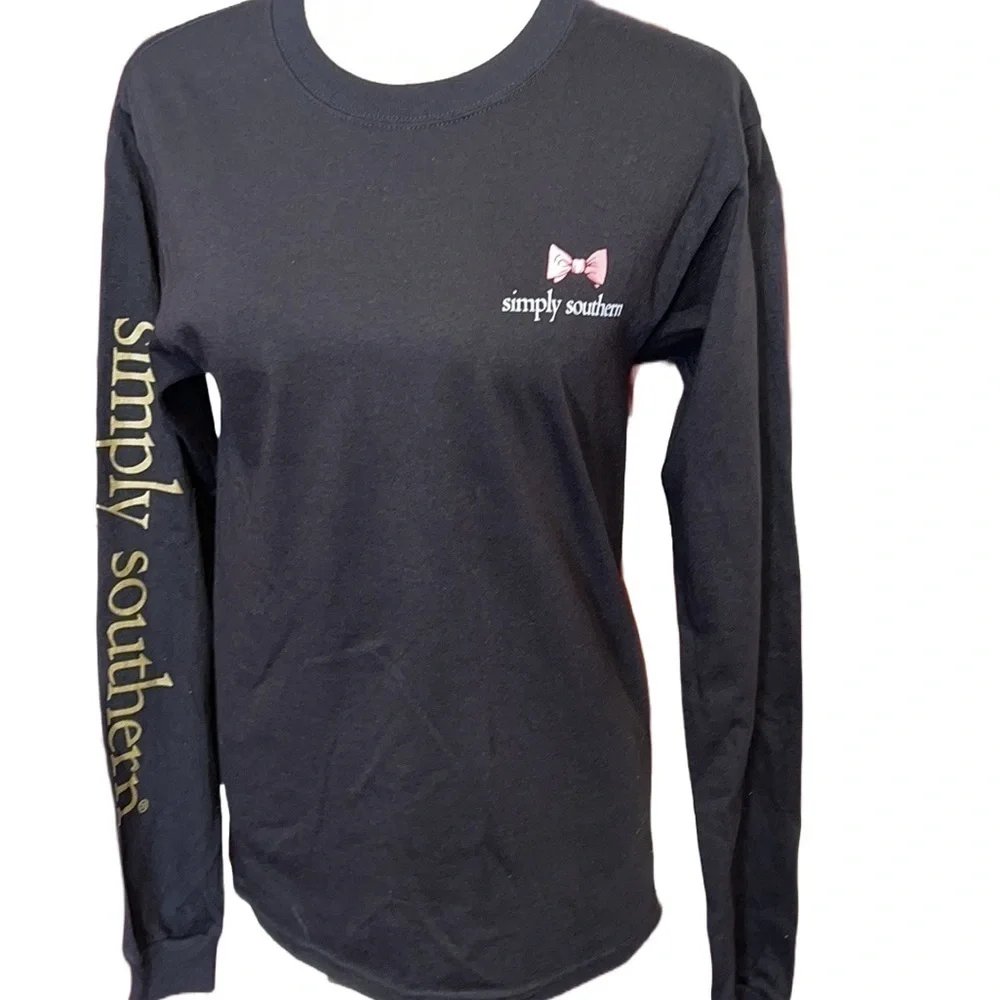 NWT Black Long Sleeve Simply Southern Always in a Southern State of Mind S